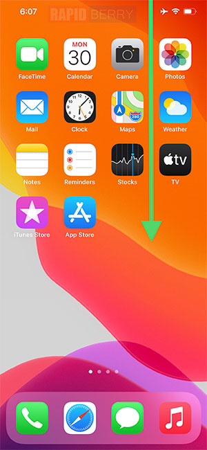 iphone 11 pro max swipe down