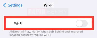 iphone wifi turn of